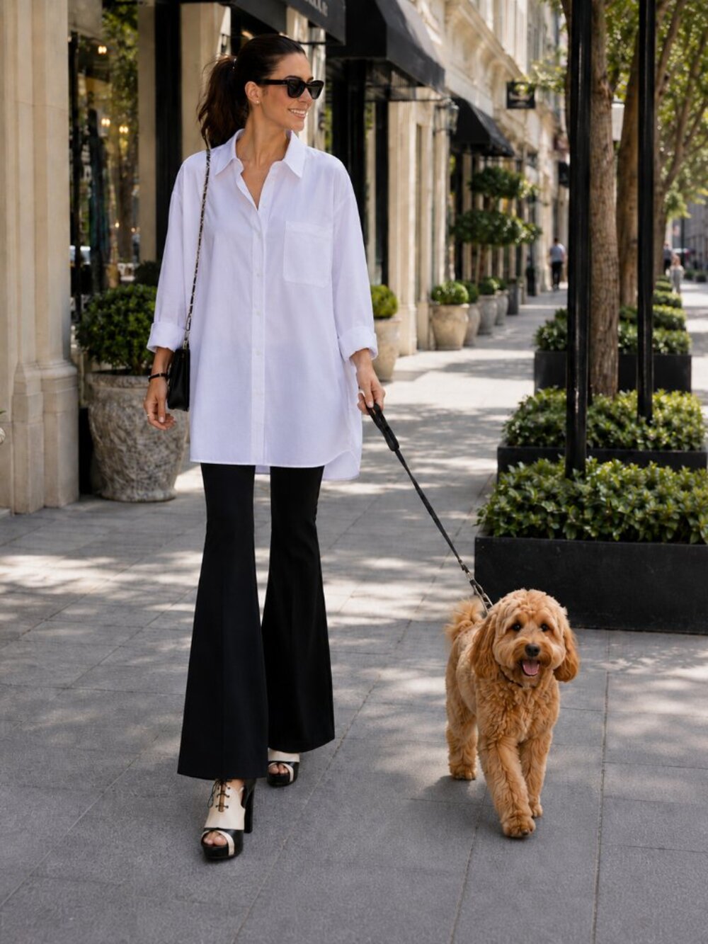 ZARA Trending Oversized White Poplin Button-Down Shirt
